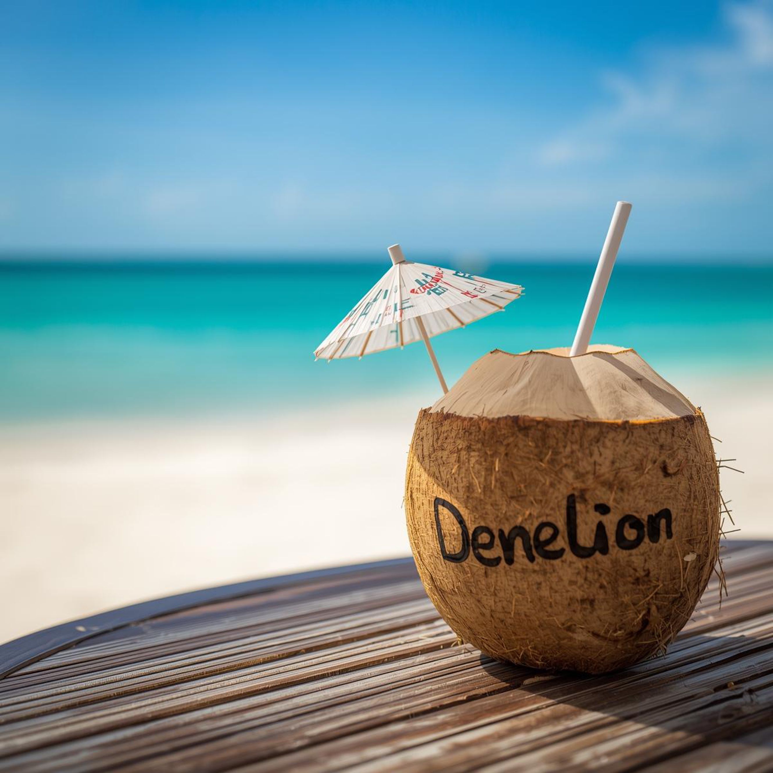 DENELION coconut cocktail on the beach
